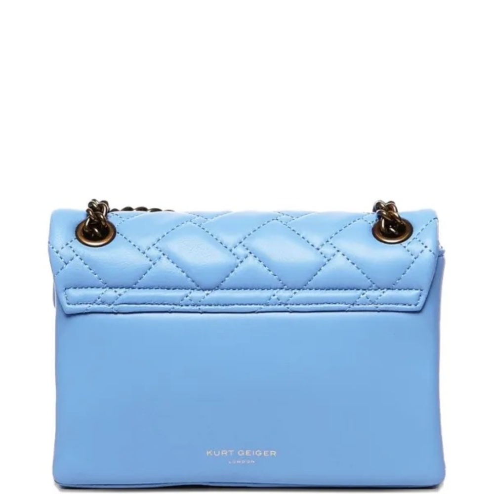 Kurt Geiger Blue Quilted Shoulder Bag with Flap Closure - Picture 3 of 4